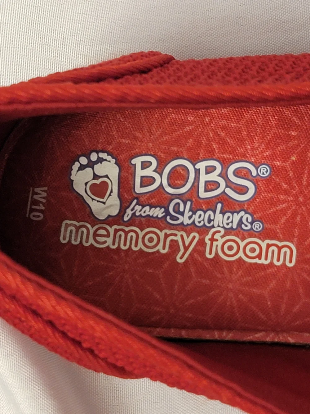 Skechers BOBS Red Knit Slip-On Flats Size 10